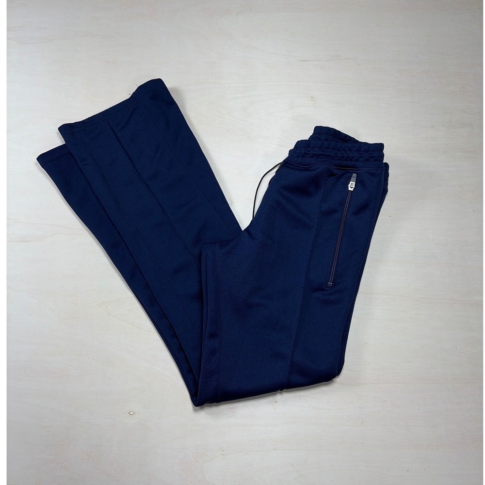Mintcrew Los Angeles Mens Track Pants Navy Blue Flared Leg Zipper Pockets 28x31